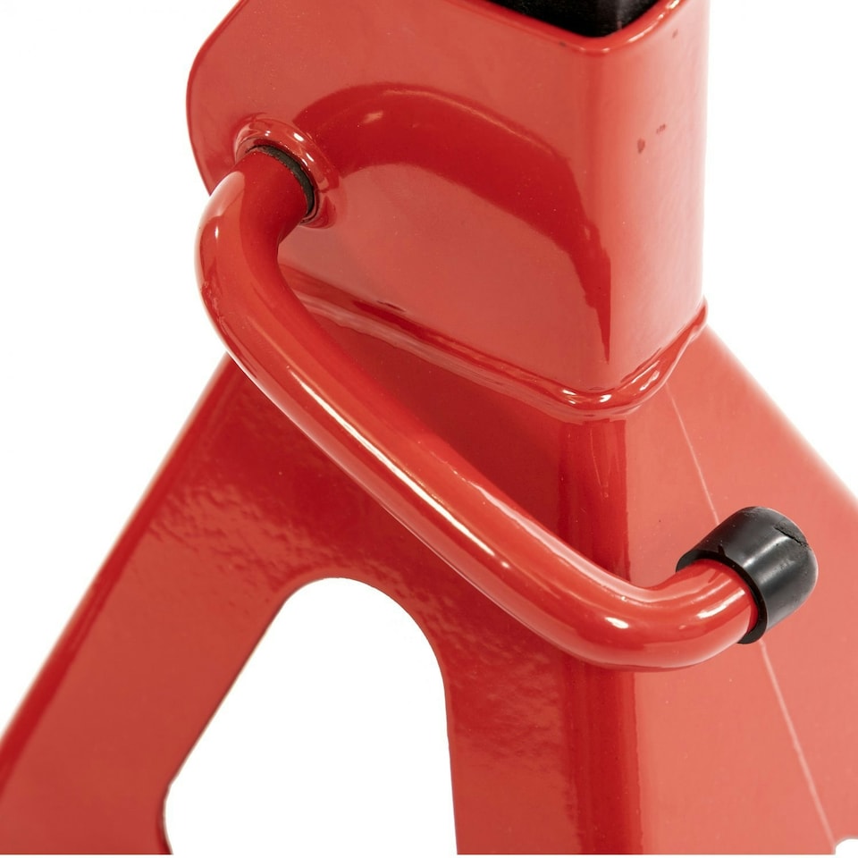 image 1 of Oypla 3 Ton Heavy Duty Ratchet Jack Lifting Axle Stands - Set of 2 Red