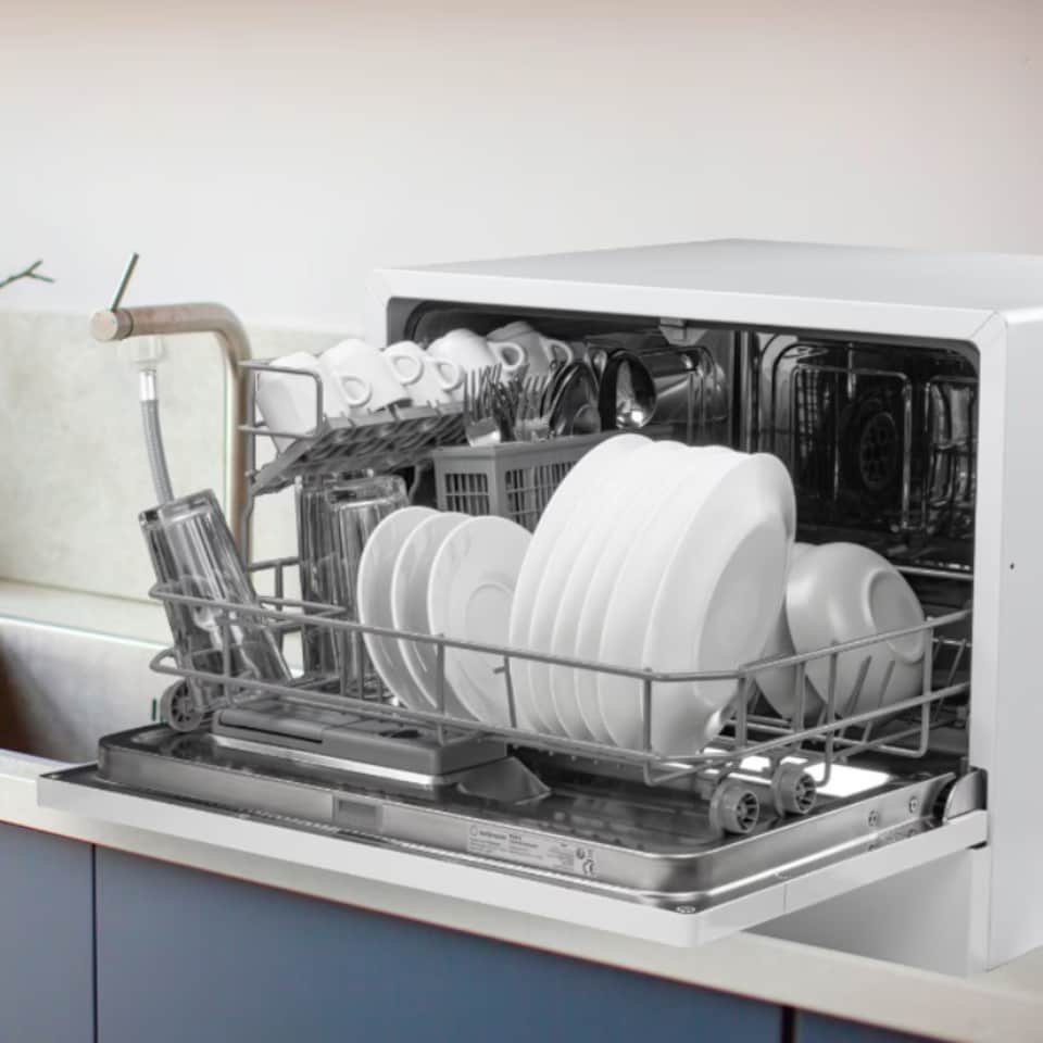 image 1 of HYE 55cm Table Top 6 Place Settings Dishwasher - White - DW016TTW25