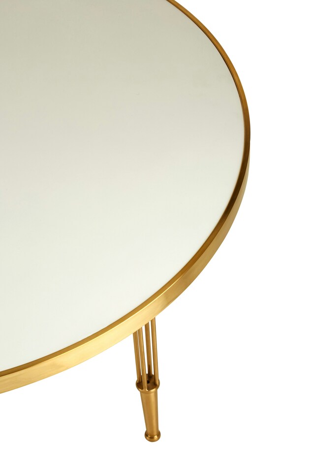 image 1 of Orsina Stylish Dining Table, Concrete Plywood Top Table For Breakfast, Brushed Gold Metal Legs Table For Dinner