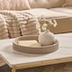 image 2 of OHS Ribbed Round Decorative Tray Table Organiser Countertop Storage | Grey | Natural