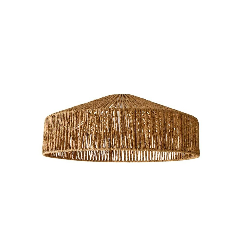 image 1 of ValueLights Elcano Woven Rope Lamp Shade and LED Bulb Brown
