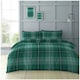 image 2 of VELVETIO Finn Check Complete Duvet Cover Set with Fitted Sheet Soft Polycotton Bedding Sets Green | King