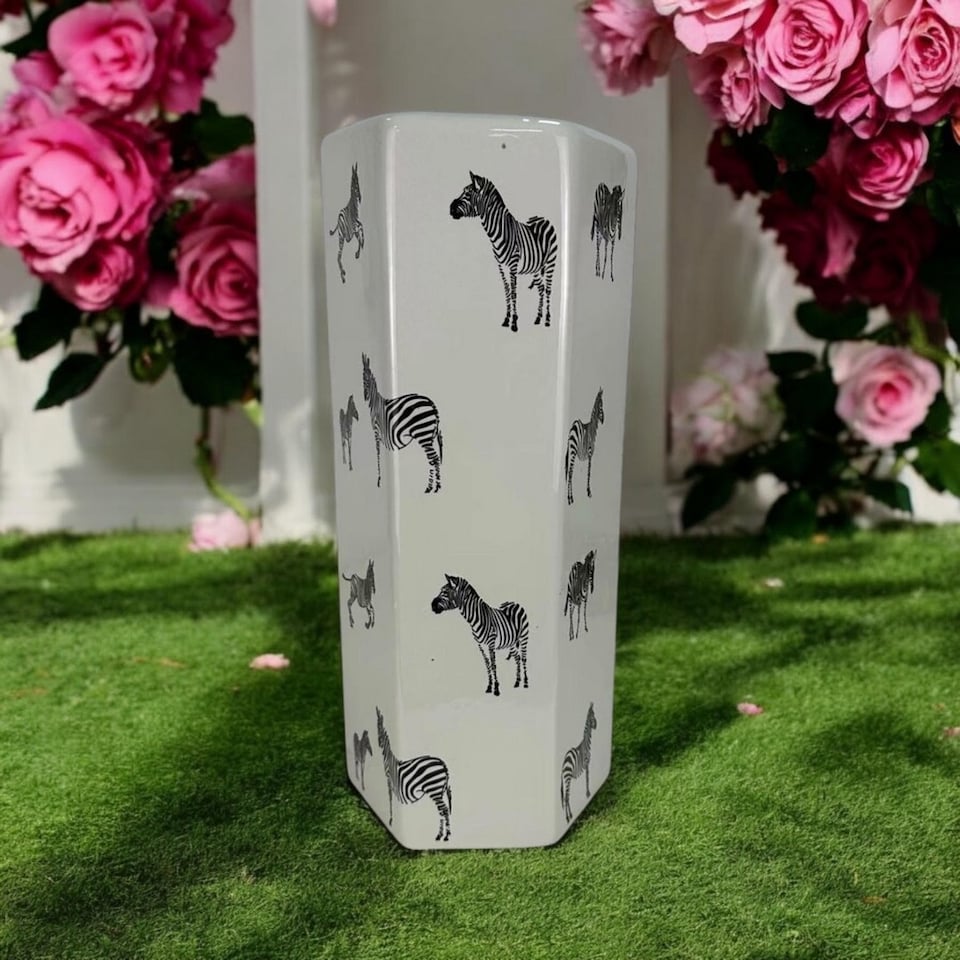 image 1 of 18 Inch Zebra Print Umbrella Stand - L20 x W20 x H46 cm
