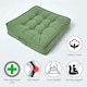 image 2 of Homescapes Forest Green Cotton Armchair Booster Cushion | Green