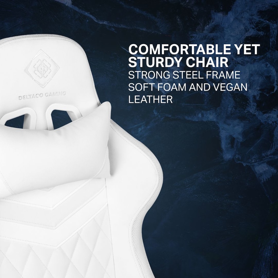 image 1 of Deltaco Gaming DC410 RGB Gaming Chair with RGB Lighting - White