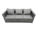 image 4 of Fimous Rattan Dining Table Sofa Set with Armchair Side Table 2 Big Footstools Outdoor 10 Seat Garden Furniture Set Dark Grey Mixed