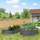 image 10 of Outsunny Set of 2 Raised Beds for Garden with Metal Plant Stakes, Dark Grey Green