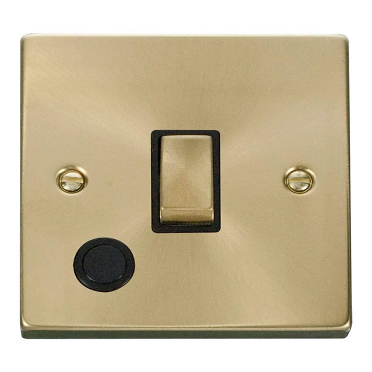 SE HOME Satin Brushed Brass 1 Gang 20A Ingot DP Switch With Flex Gold Satin Brass