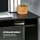 image 3 of HOMCOM Computer Desk Writing Table Study Workstation Storage Black Wood Grain