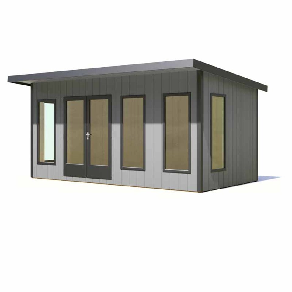 image 1 of Cali 16 x 8 Feet Pent and Storage Garden Office - OSB - MDF - L334 x W509.4 x H246.1 cm | Brown
