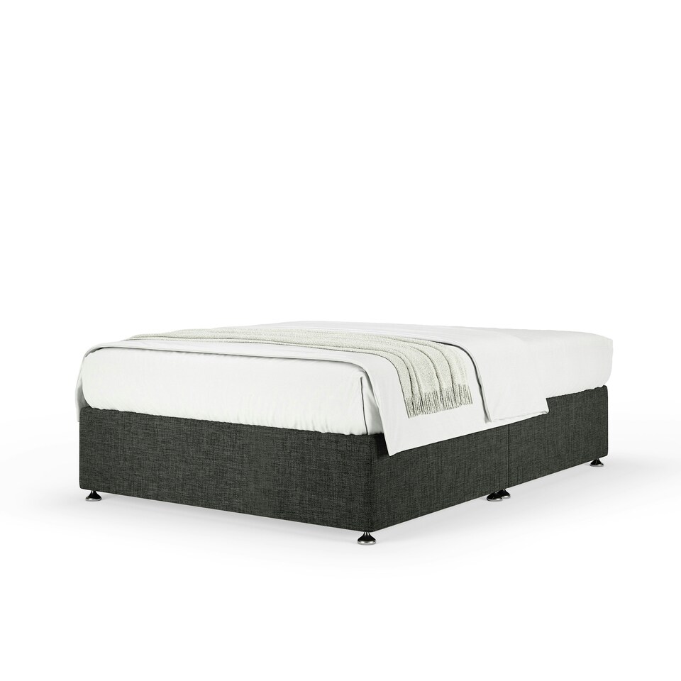 image 1 of Memory Maestro Memory Foam Charcoal Linen Divan Set Small Double