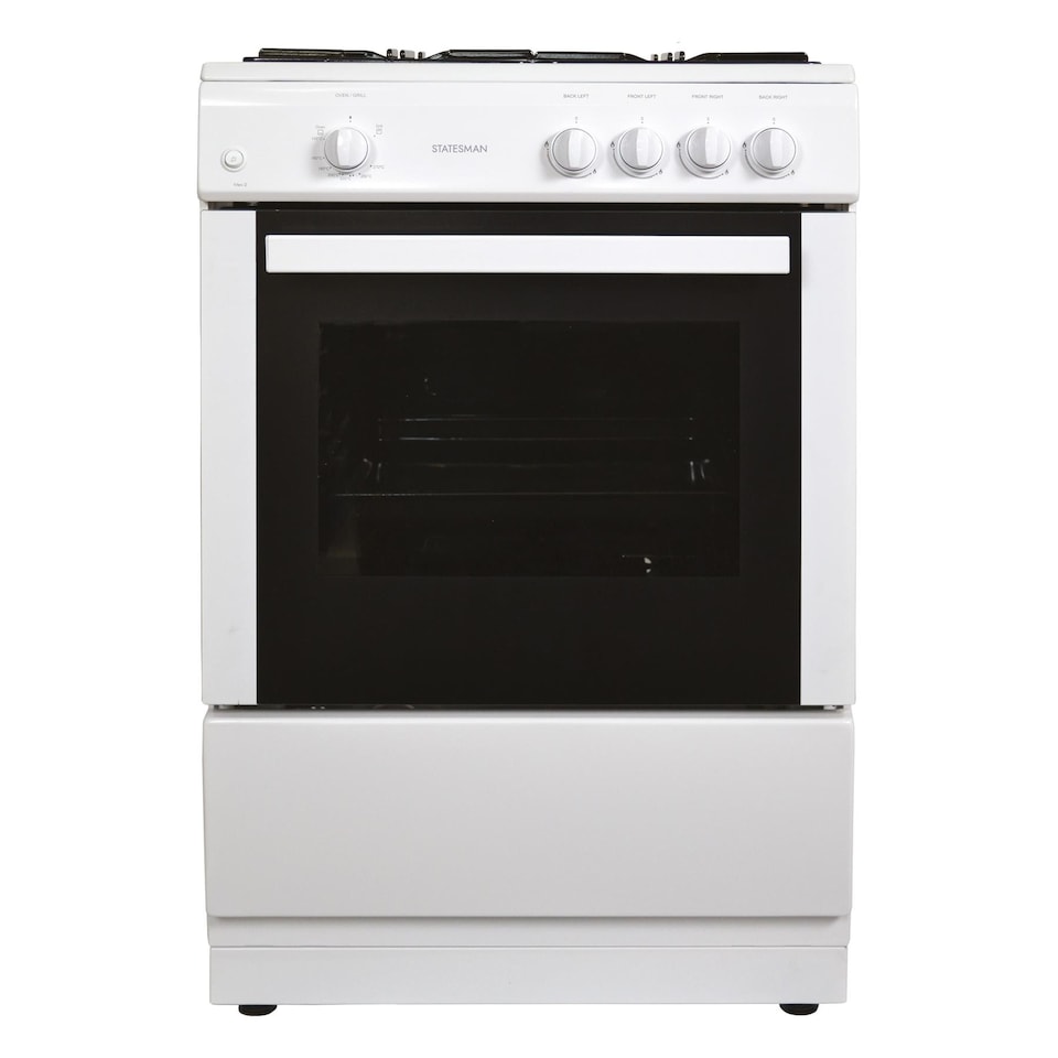 image 1 of Statesman MAXI60GSF Single Cavity Gas Cooker, Integrated Grill, 60cm, White
