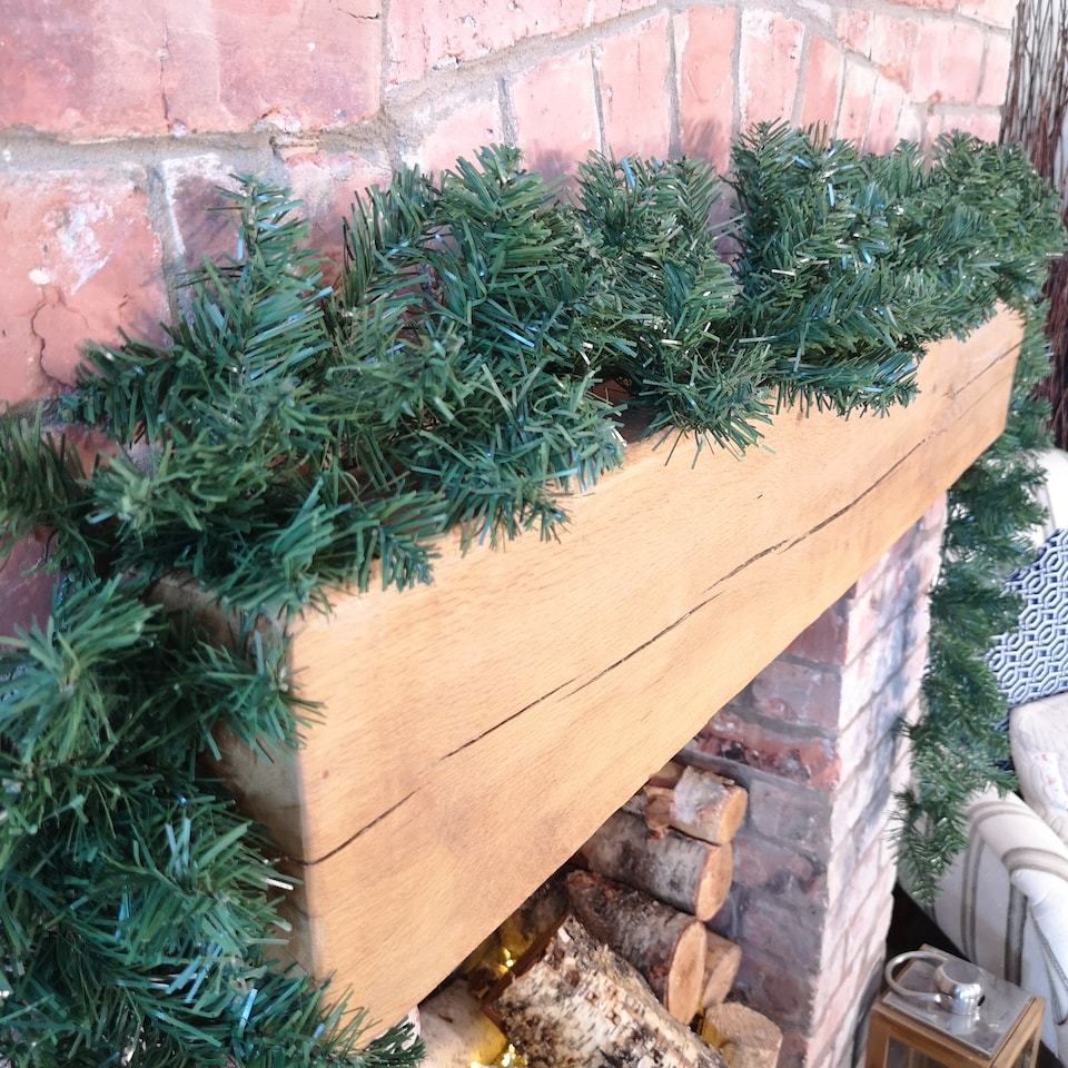 image 1 of 4 Pack 270cm (9ft) x 25cm Imperial Pine Christmas Garland Decoration Plain Green