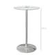 image 3 of HOMCOM Round Bar Table, Modern Dining Table with Tempered Glass Top and Steel Frame for 2, Easy Assembly for Breakfast Bar, Dining Room, 60 x 60 x 102cm, Clear