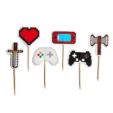 Gaming Cupcake Food Pick Toppers - Pack of 12