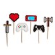 image 1 of Gaming Cupcake Food Pick Toppers - Pack of 12