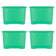 Wham Crystal 4 x 80L Stackable Plastic Storage Boxes with Lids
