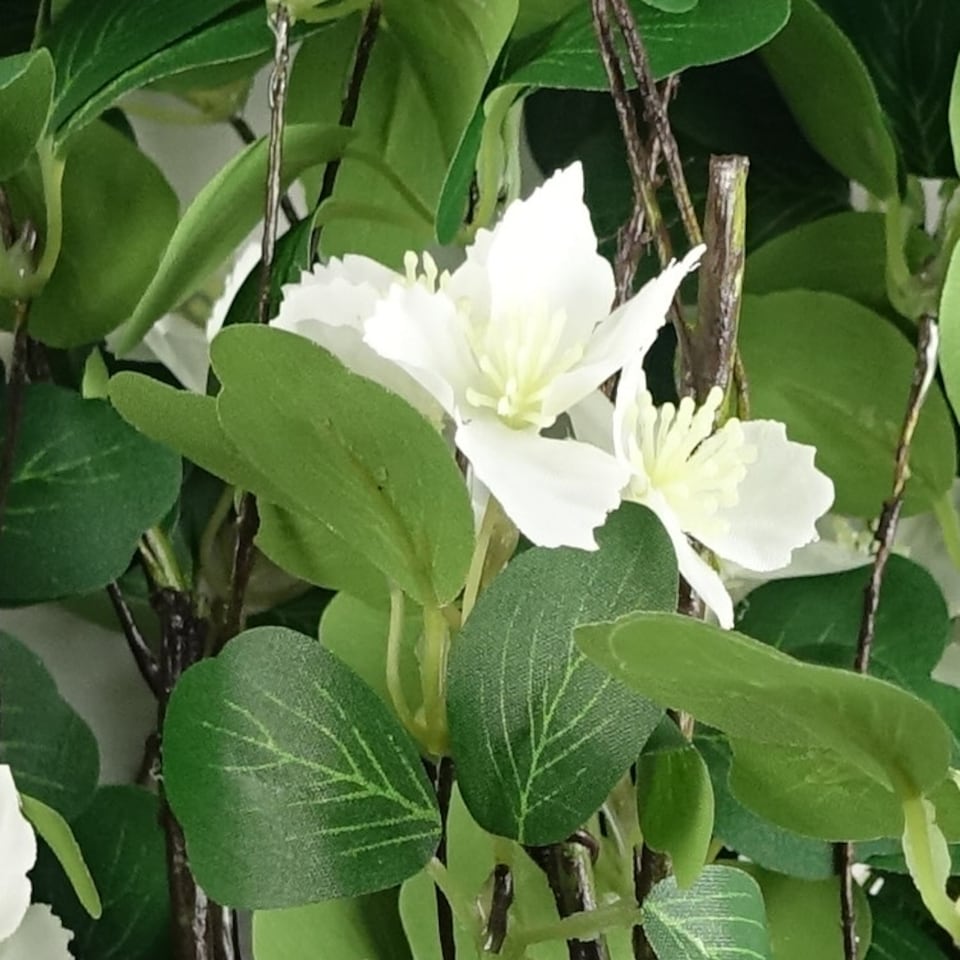 image 1 of 60cm Flower Foliage Spray - White