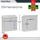 image 4 of Burg-Wachter Aire Wall Mounted Galvanised Steel Lockable Weatherproof Post Box - 37x37x11cm White