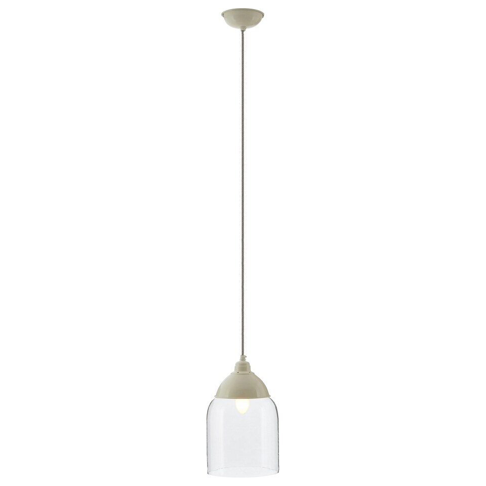 image 1 of Interiors by Premier White Glass and Iron Pendant Light