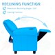 image 3 of HOMCOM Kids Recliner Chair w/ Cup Holder, PU Leather Children Lounger, Blue Blue