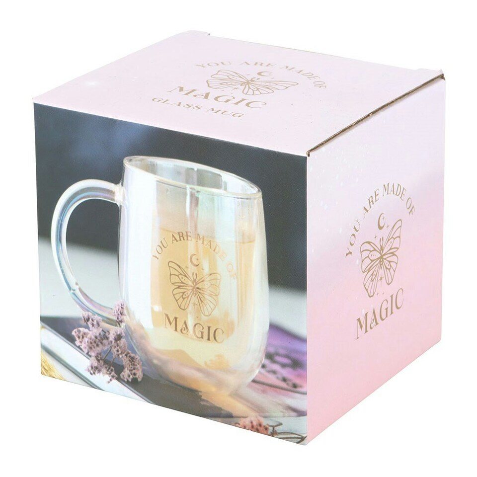image 1 of ou Are Made of Magic Iridescent Double Walled Glass Mug