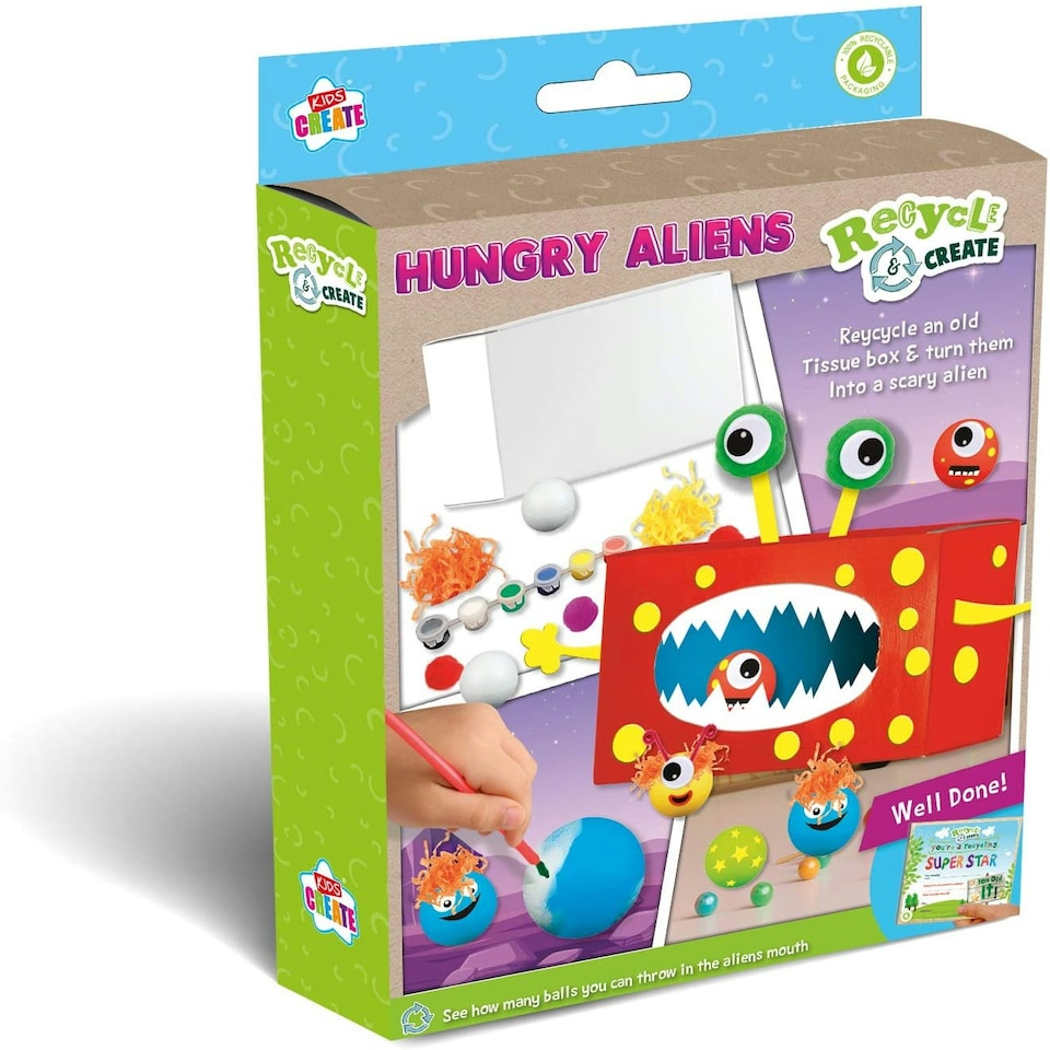 image 1 of Make Scary Aliens Using Recycled Tissue Box by Kids Create
