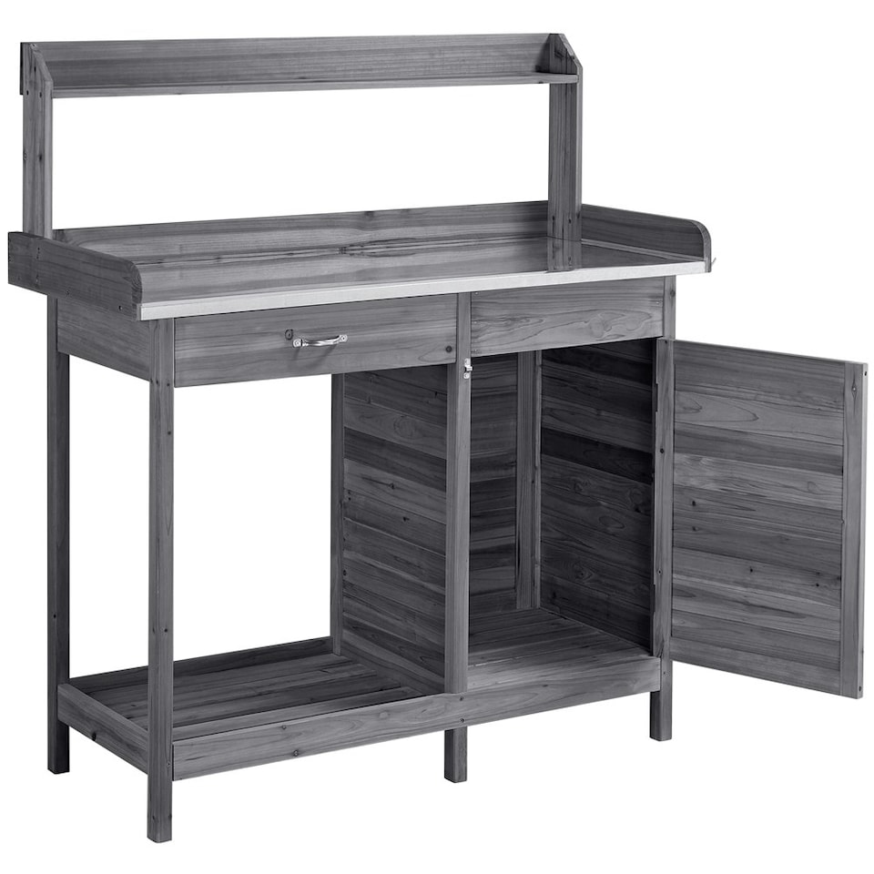 image 1 of Yaheetech Potting Bench Table Work Bench Metal Tabletop