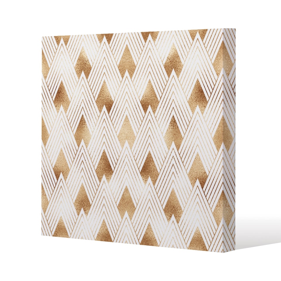 Golden geometric shapes (Canvas Print) / 127 x 127 x 4cm | Multi