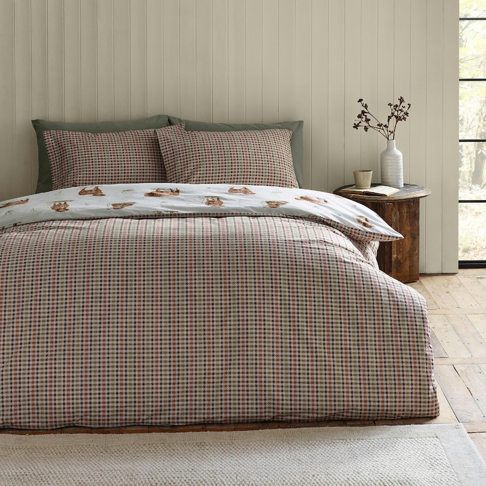 image 1 of Catherine Lansfield Angus Highland Cow Reversible Duvet Cover Set Natural Cream | Natural | King