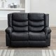 image 8 of Seattle 2 Seater Manual High Back Bonded Leather Recliner Sofa (Black)