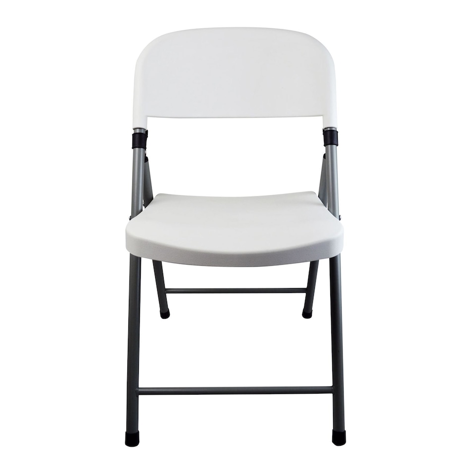 image 1 of Harbour Housewares Folding Trestle Chair - White | White | White