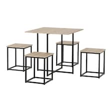 Kent 1+4 Stowaway Dining Set - Sonoma Oak Effect/Black Brown