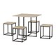 image 1 of Kent 1+4 Stowaway Dining Set - Sonoma Oak Effect/Black Brown