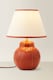 image 4 of ValueLights Gourdette Burnt Orange Glazed Table Lamp Taper Trim Shade and Bulb