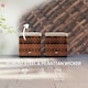image 10 of Outsunny Set of 2 Rattan Footstool, Storage Ottoman w/ Cushions, Beige Grey