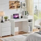 image 2 of Yaheetech Computer Desk Laptop Table w/Drawer & Shelves | White