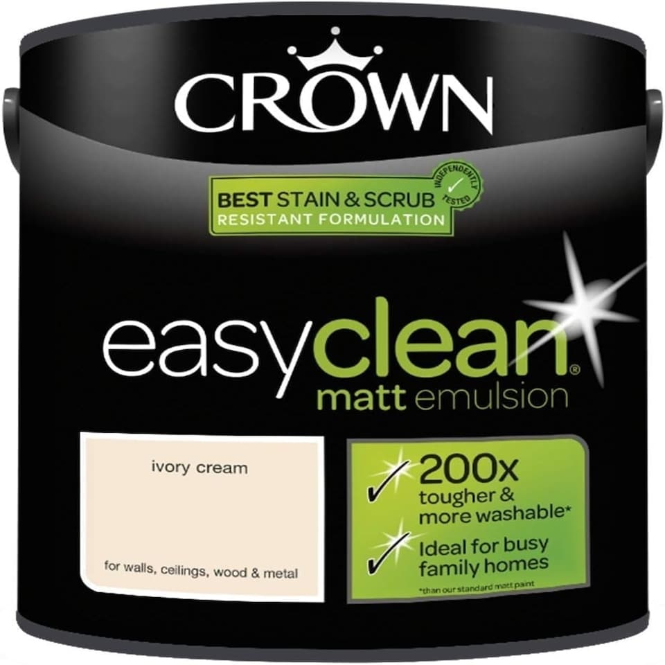 image 1 of Crown Easyclean Matt Emulsion 2.5L Ivory Cream