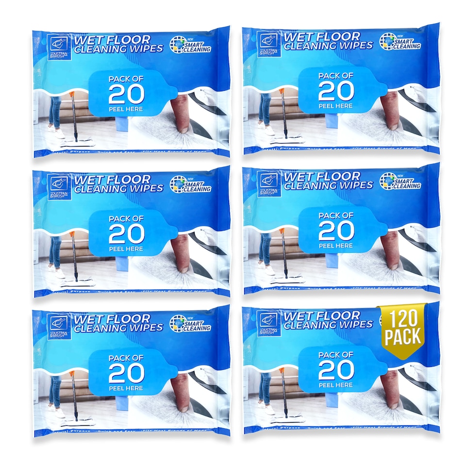 image 1 of Wet Floor Cleaning Wipes (Pack of 20) Wood & Tile Floor Streak-Free Wet Mop Cloths Compatible with Most Brands