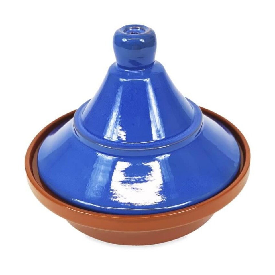 image 1 of Verano Spanish Ceramics Selena Glazed Tagine Dish - 27cm Blue