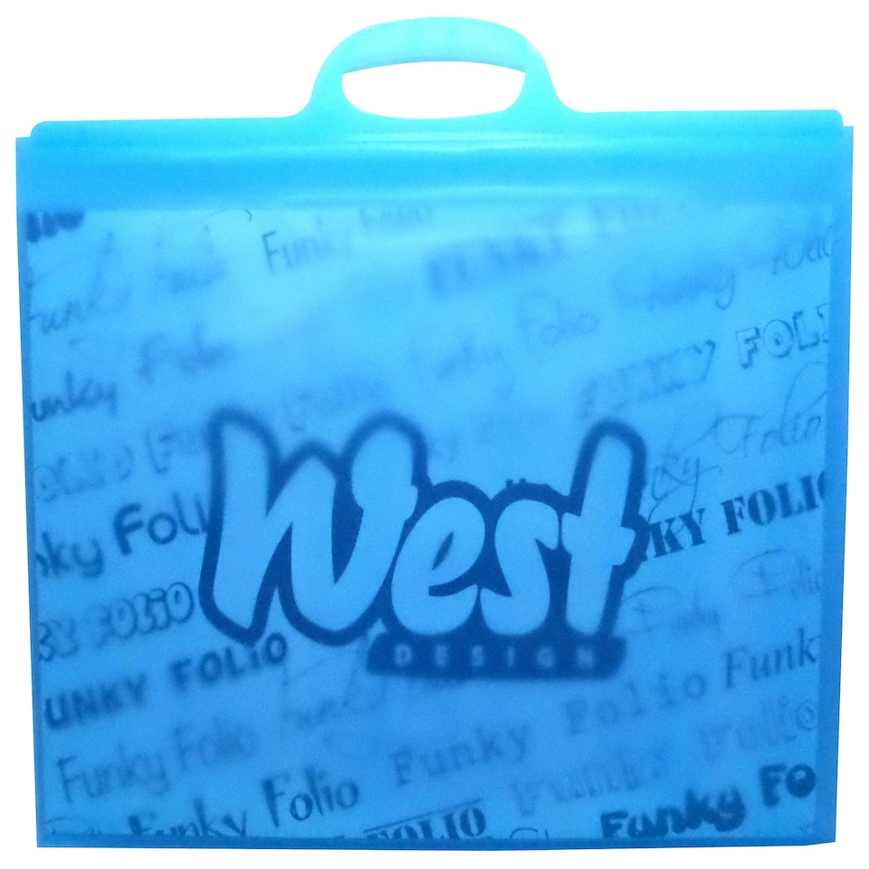 West - A3 Funky Folio, Plain Blue N/A