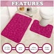 image 3 of VELVETIO 2Pc Pebble Bath Mat Set Memory Foam Bathroom Toilet Rugs Pink