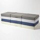 image 6 of Homescapes Grey Stripe Cotton Orthopaedic Foam 3 Seater Booster Cushion | Grey | Grey Stripe | 150 x 50 x 10 cm