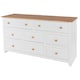 image 4 of Capri 6+2 Drawer White Wide Chest of Drawers - White Painted Pine Bedroom Storage with Shaker Style Legs | White | White | 1