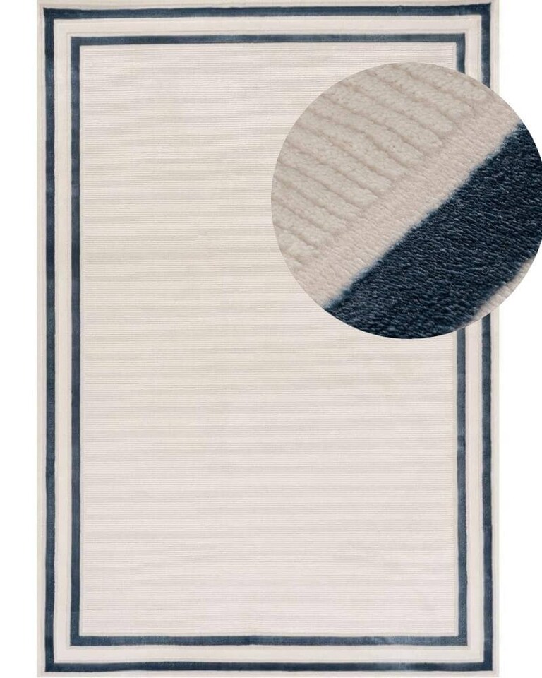 image 1 of The Rugs Carmel Collection Bordered Area Floor Rug Runner Soft Pile Living Room Bedroom