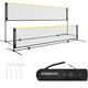 image 1 of Gr8 Home Yellow Black 5m Badminton Net Post Set Portable Volleyball Pickleball Tennis