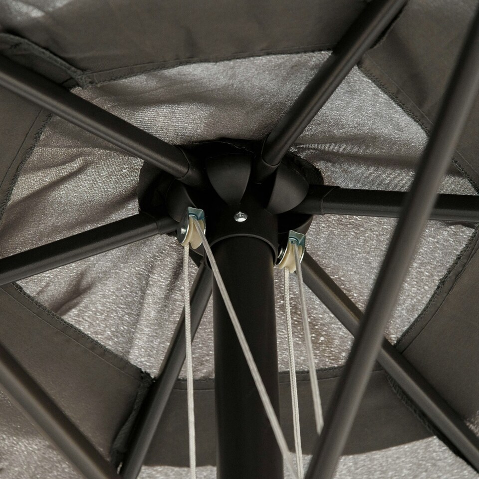image 1 of Outsunny 2.8m Patio Umbrella Parasol Outdoor Table Umbrella 6 Ribs Dark Grey