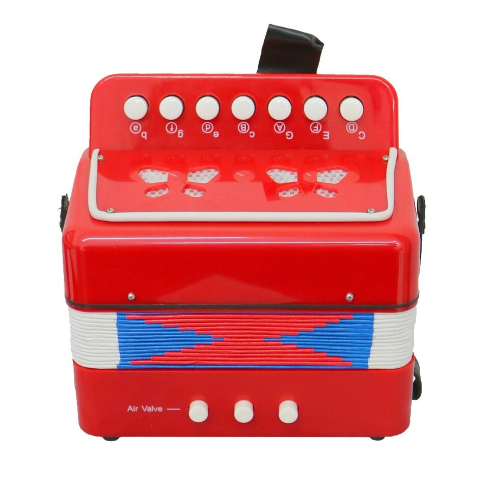 image 1 of Oypla 7 Keys 2 Bass Children's Red Toy Accordion Musical Instrument