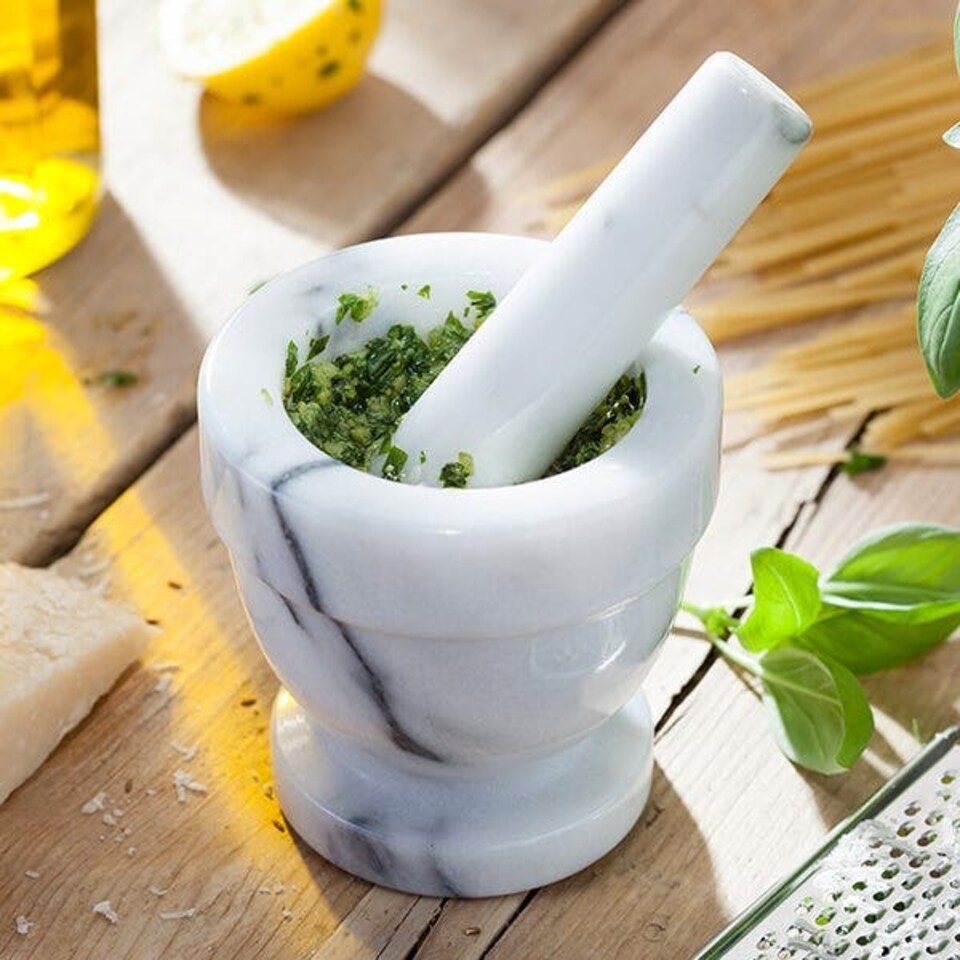 image 1 of Judge White Marble Medium Mortar & Pestle 10cm