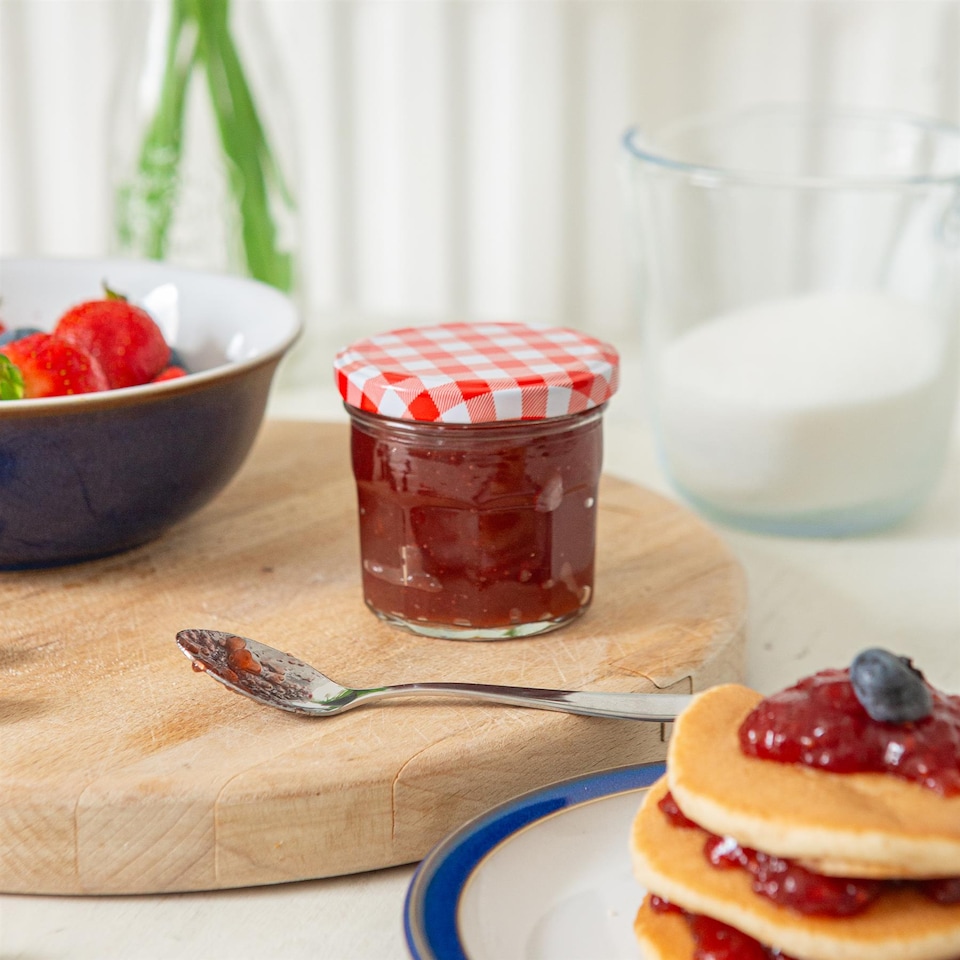 image 1 of Argon Tableware Glass Jam Jars with Lids - 150ml - Pack of 6